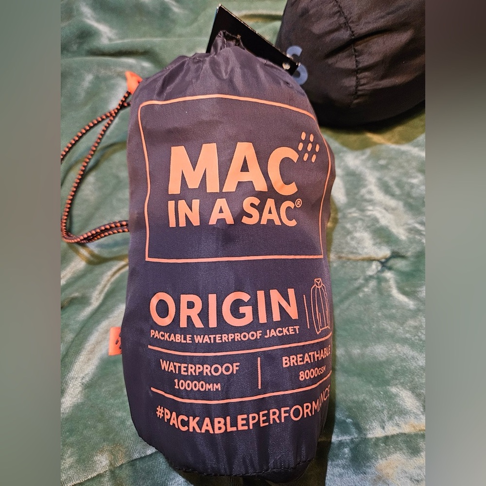 Mac In A Sac XS Waterproof Jacket NWT Orange Zipper Pulls